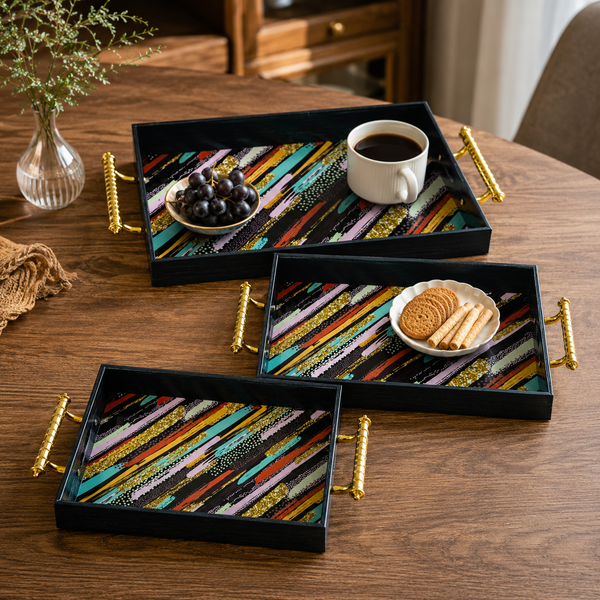 Set of 3 Decorative Serving Trays