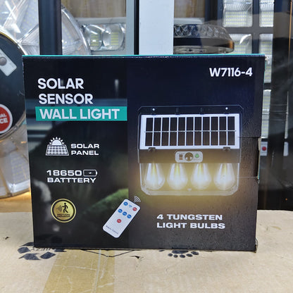 Four Bulb Solar Motion Sensor Wall Light
