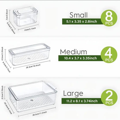 Free stackable acrylic fridge organizer bins with lids