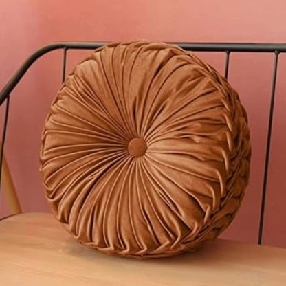 Round velvet decorative pillow