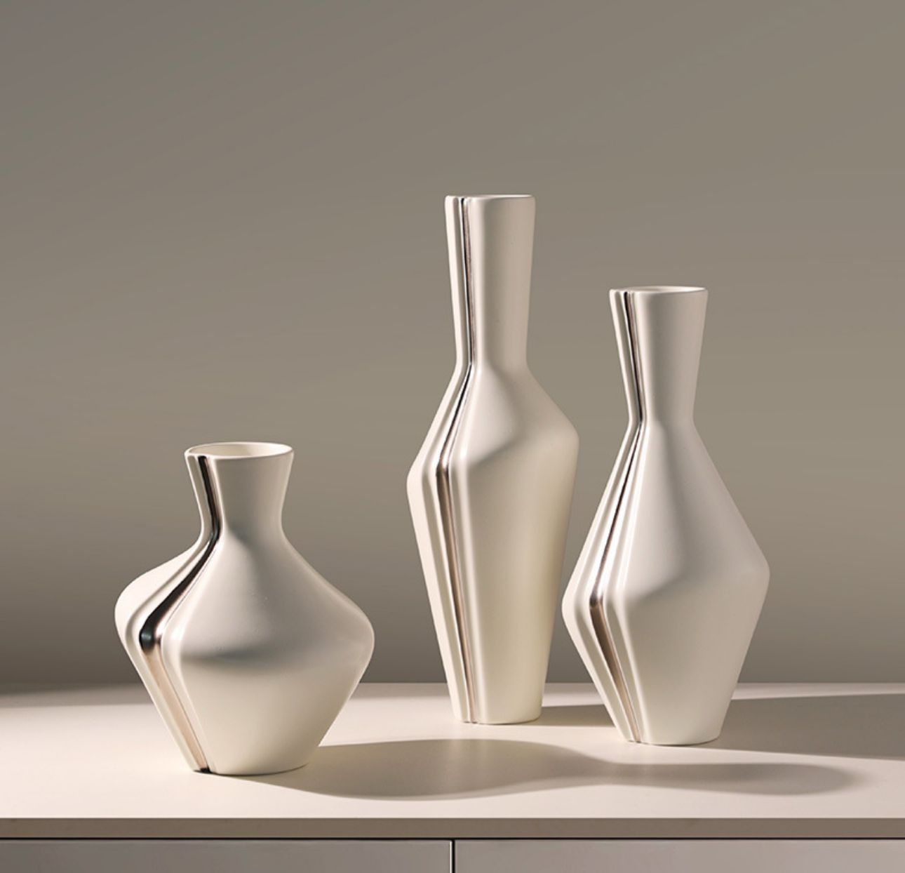 3Pc Ceramic Decor Vase Set