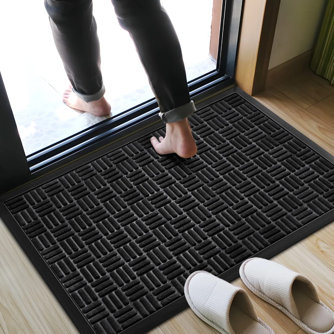 Non-slip wear resistant rubber doormat