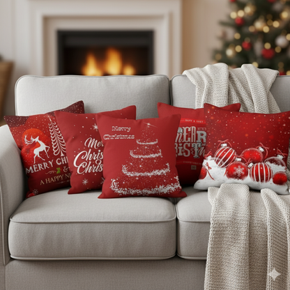 2Pc Christmas Throw Cases Cushion Covers