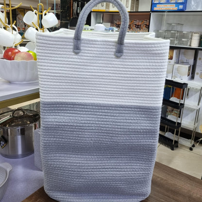 Rectangular Non Woven Cotton Rope Laundry Basket
