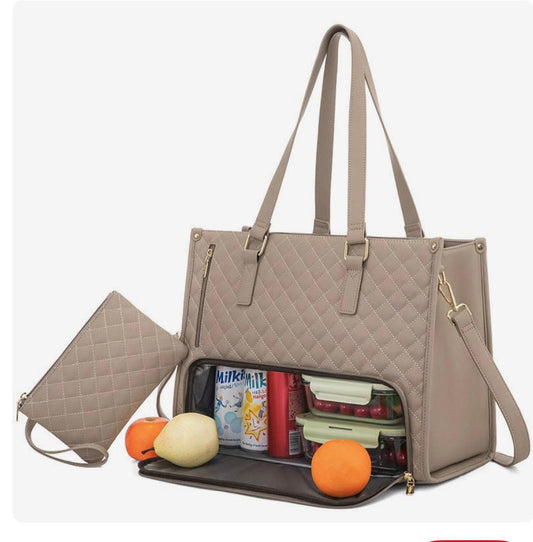 15.6”Laptop Tote Bag with Insulated Lunch Compartment Gha