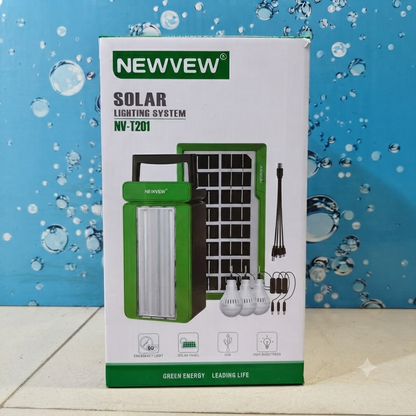 Solar Charging System Box With Panel and Bulbs