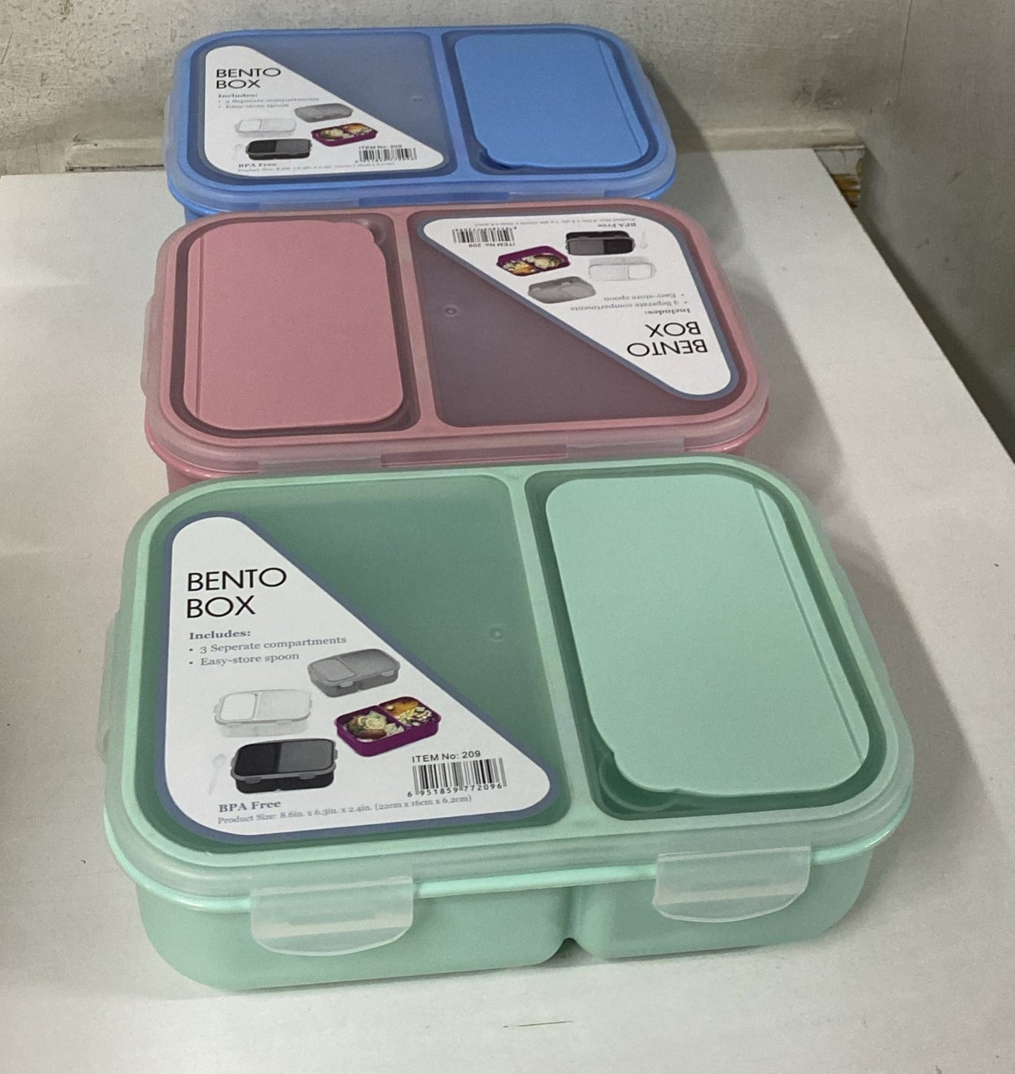 2 Grid Lunch Box with Spoon