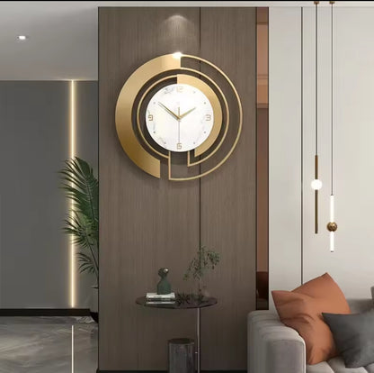 Golden wall clock decor
