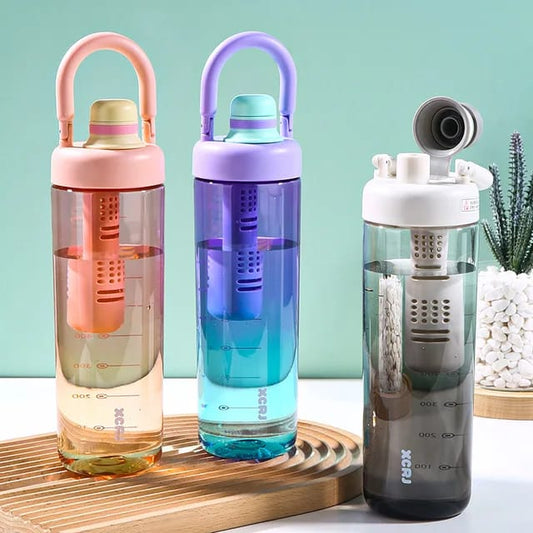 1L Sports water bottle with strainer