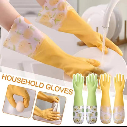 Long silicon waterproof kitchen household gloves