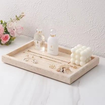 30cm Stone Travertine Decor Tray Gha