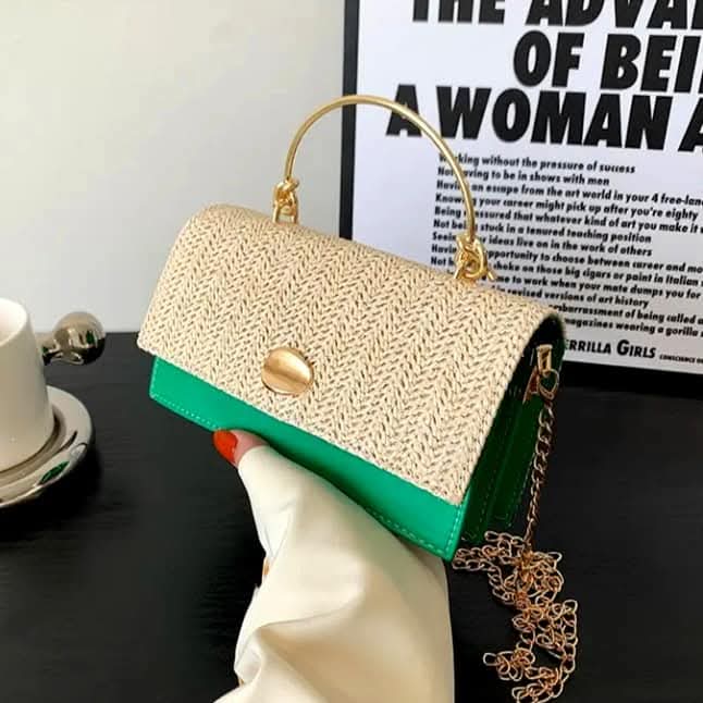 Straw plaited ladies crossbody bag small handbag