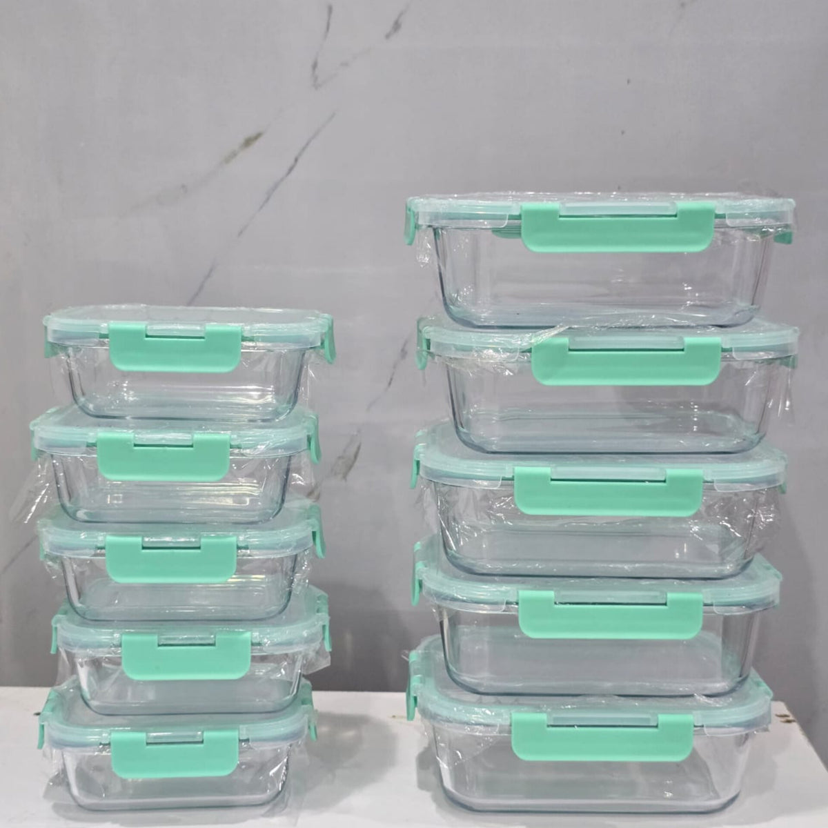 10Pcs set food grade glass storage containers