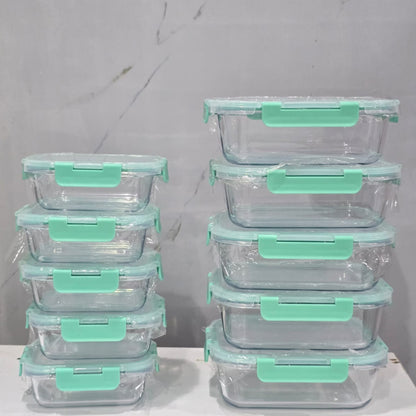 10Pcs set food grade glass storage containers