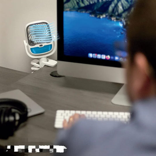 Portable Personal Mini Air Cooler Fan with Adjustable Clip and USB Power