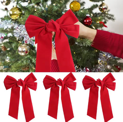 3Pc Christmas Bows Tree Decor