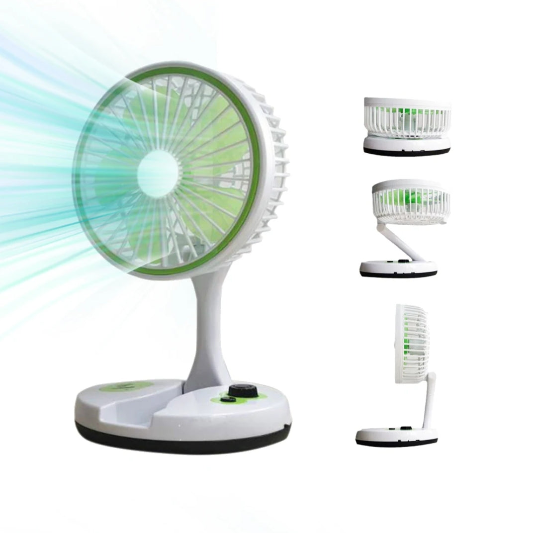 Rechargeable foldable desk fan