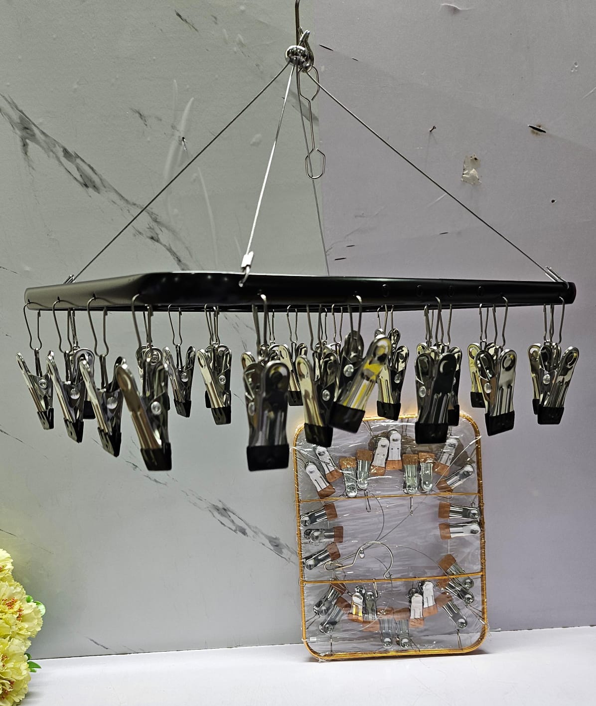 26 Peg metallic cloth drying rack hanger