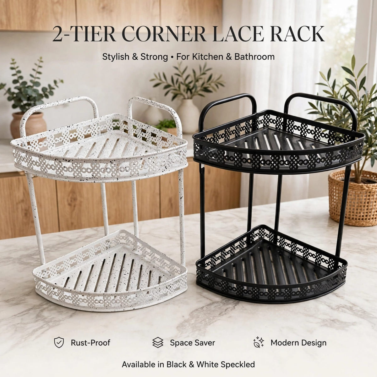 2 Tier Multifunctional Corner  Rack
