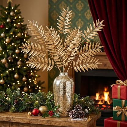 4Stems  Artificial Christmas Golden Plant Stems