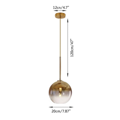 Gold ceiling pendant with bulb