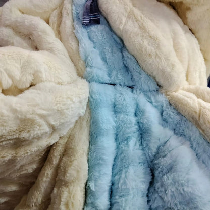 6*6 Winter fur bubble duvet blanket with sheet and cases