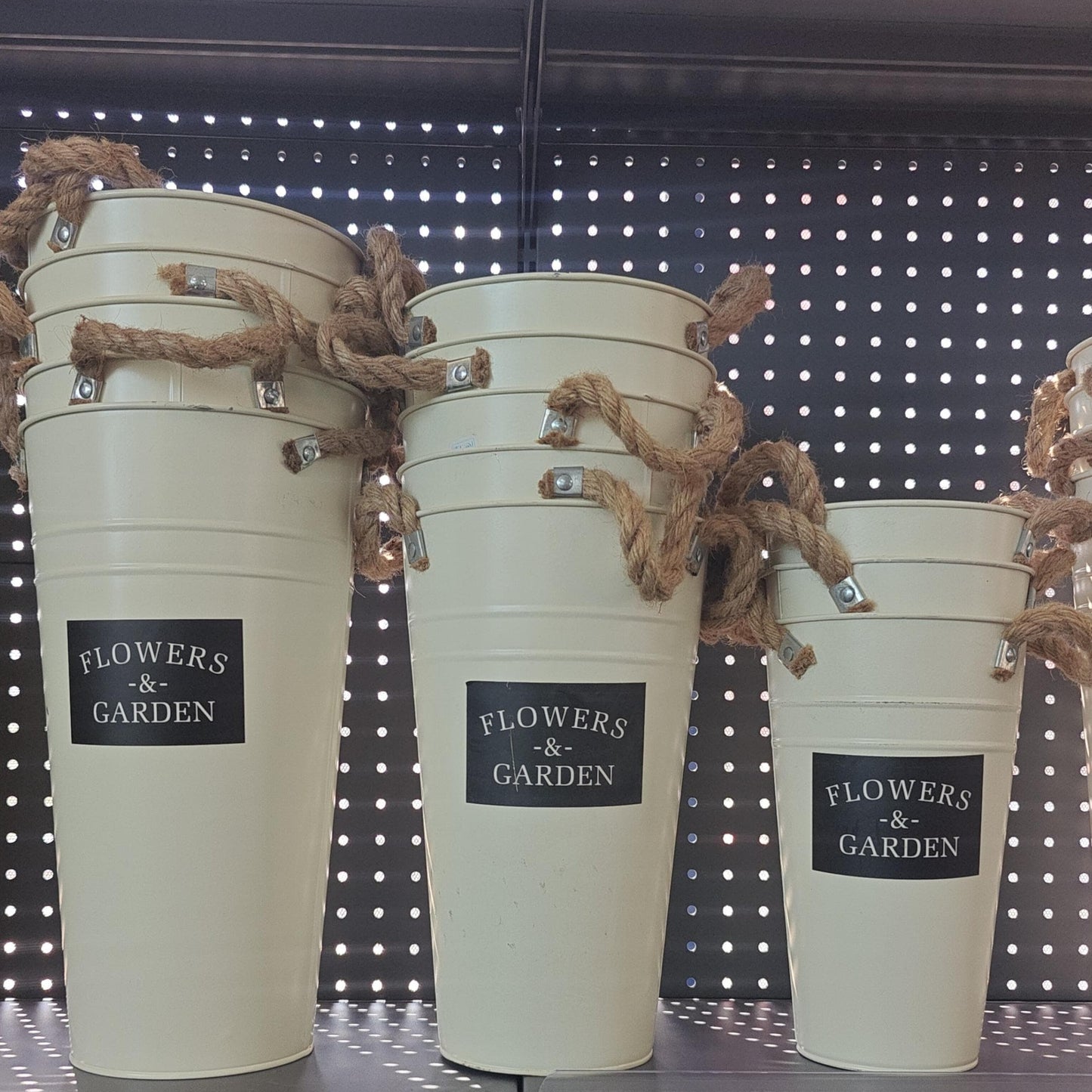 Flower Bucket With Rope Handles