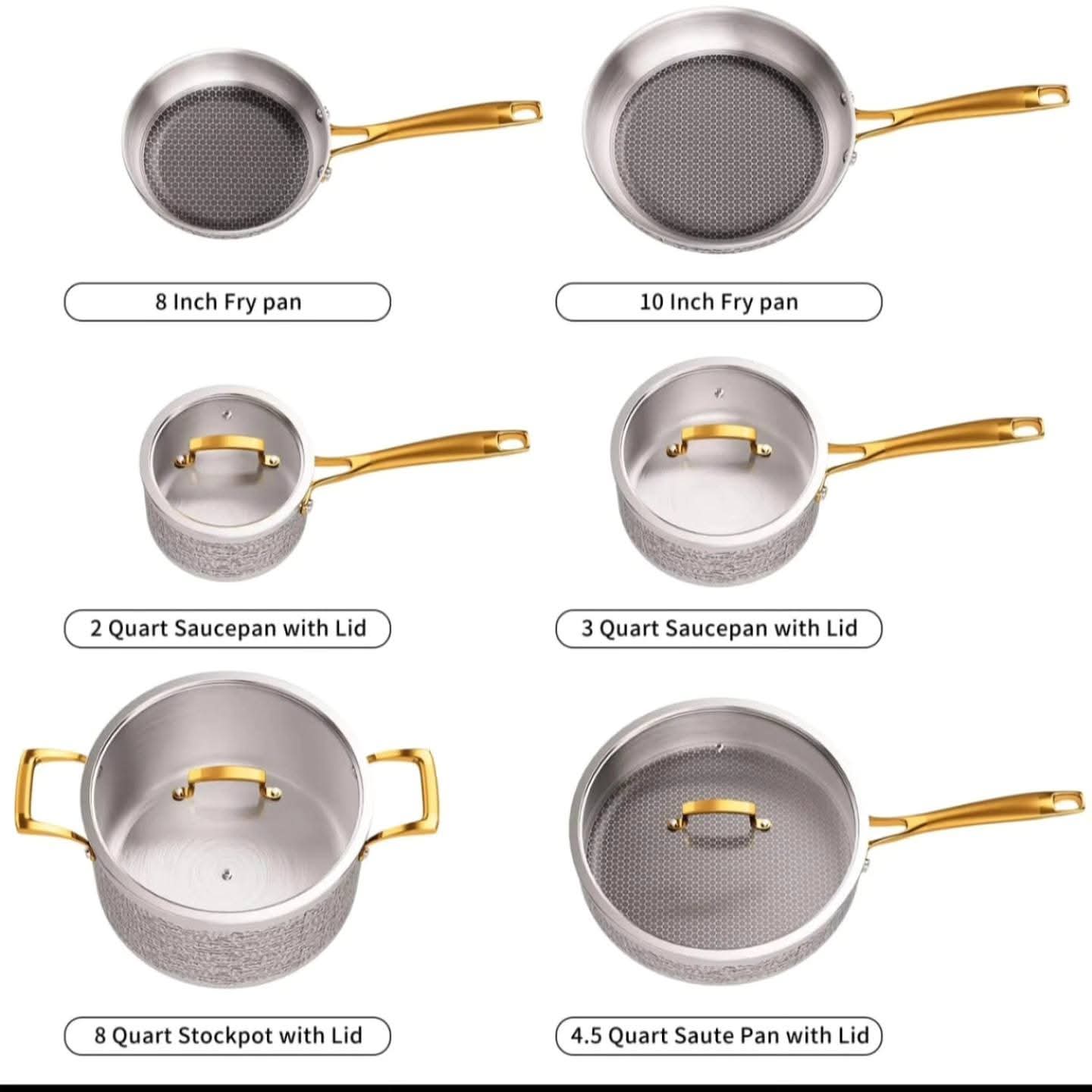 10Pc stainless steel cookware set