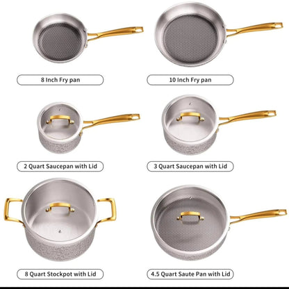 10Pc stainless steel cookware set