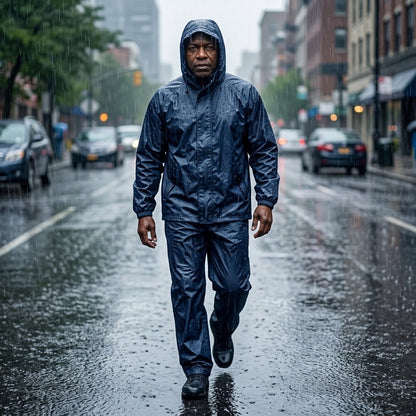2 Piece Waterproof Rain Suit Jacket and Trousers Set