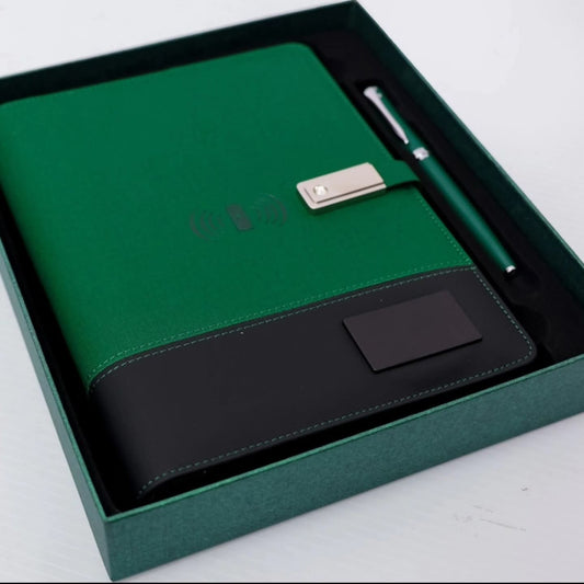 Executive notebook with wireless charger