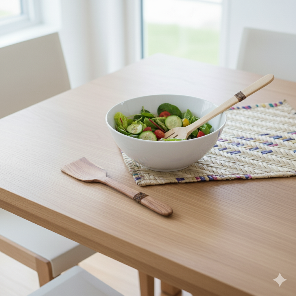 Maasai Beaded Wood Serving Spons Set