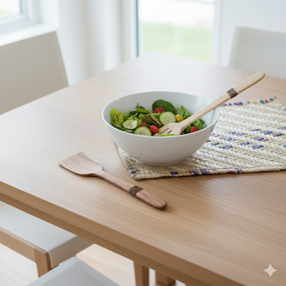 Maasai Beaded Wood Serving Spons Set