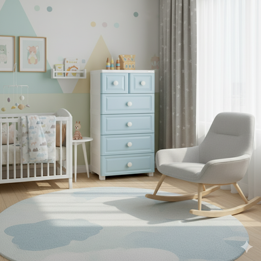 Kids plastic chest of drawers cabinet