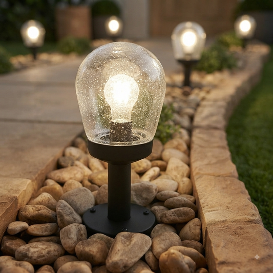 Aluminum Fitting LED Stand With Clear Speckled Glass LL 504C BK