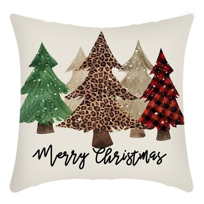 Christmas themed Linen Throw pillow cases