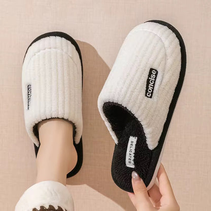 Unisex Winter Home Non Slip Thick Bottom Plush Indoor Shoes