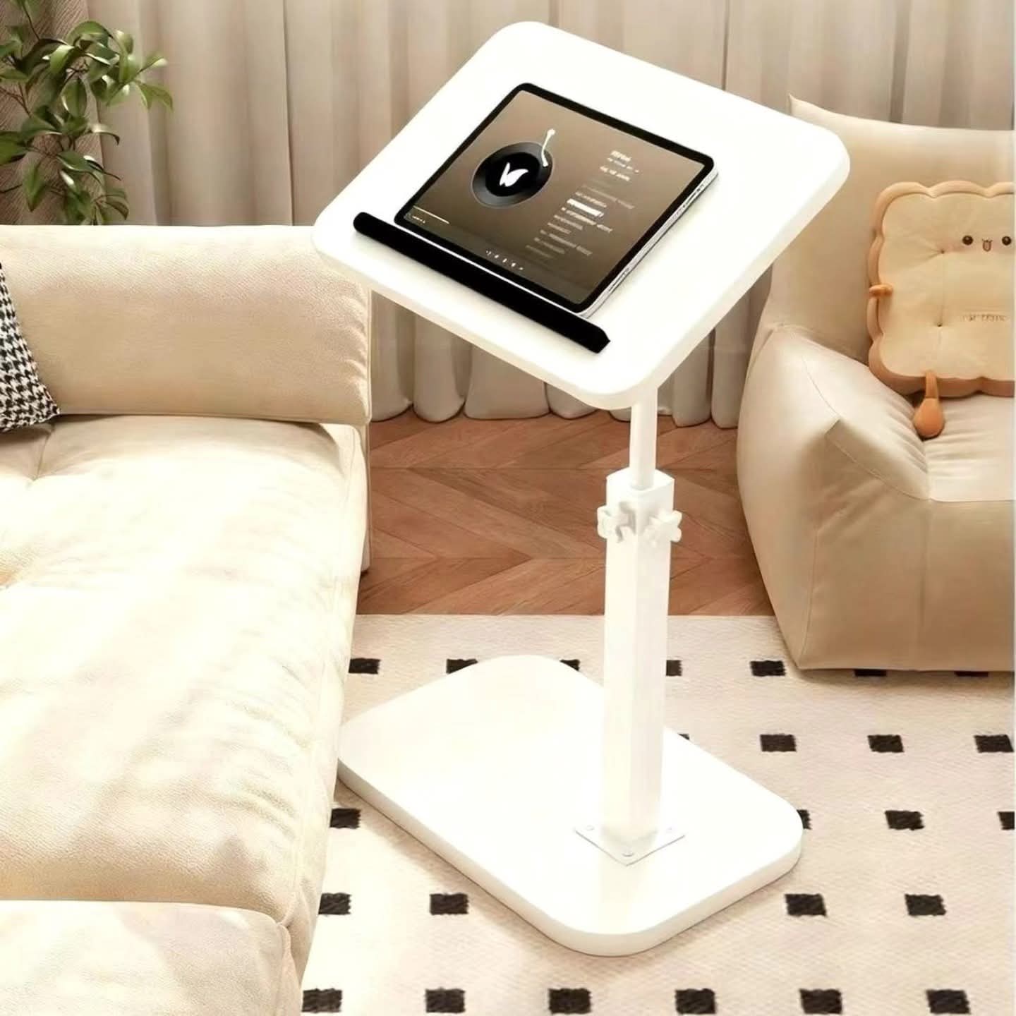 Adjustable Height C Shaped Side Table