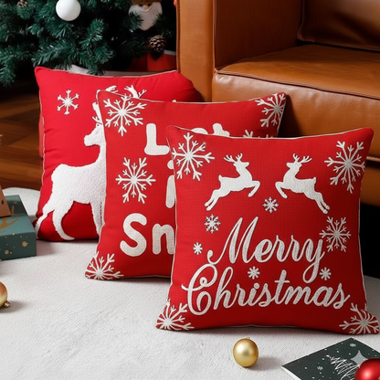3pc Christmas Throw  Pillow Covers