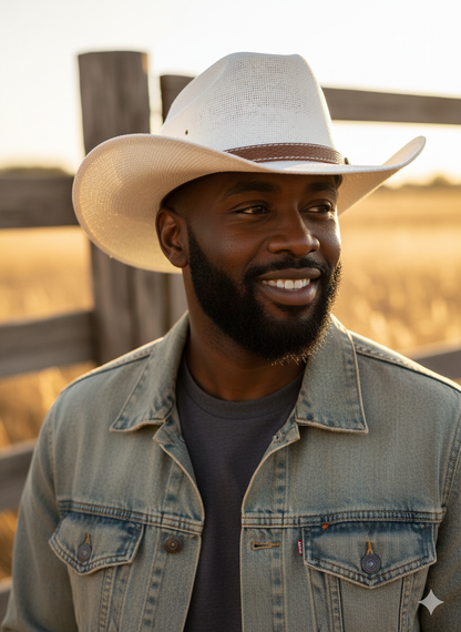Men's straw boater hat Gha