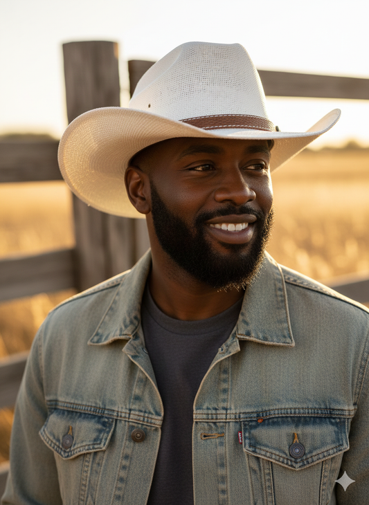 Men's straw boater hat Gha