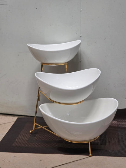3 Tier  Dessert  Bowls with Gold Stand