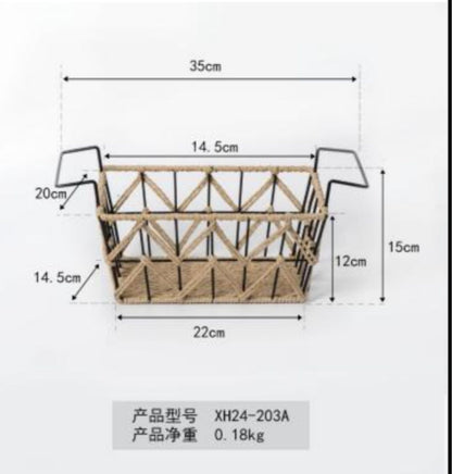 Woven wire storage basket