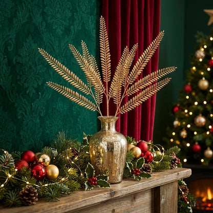 4Stems  Artificial Christmas Golden Plant Stems