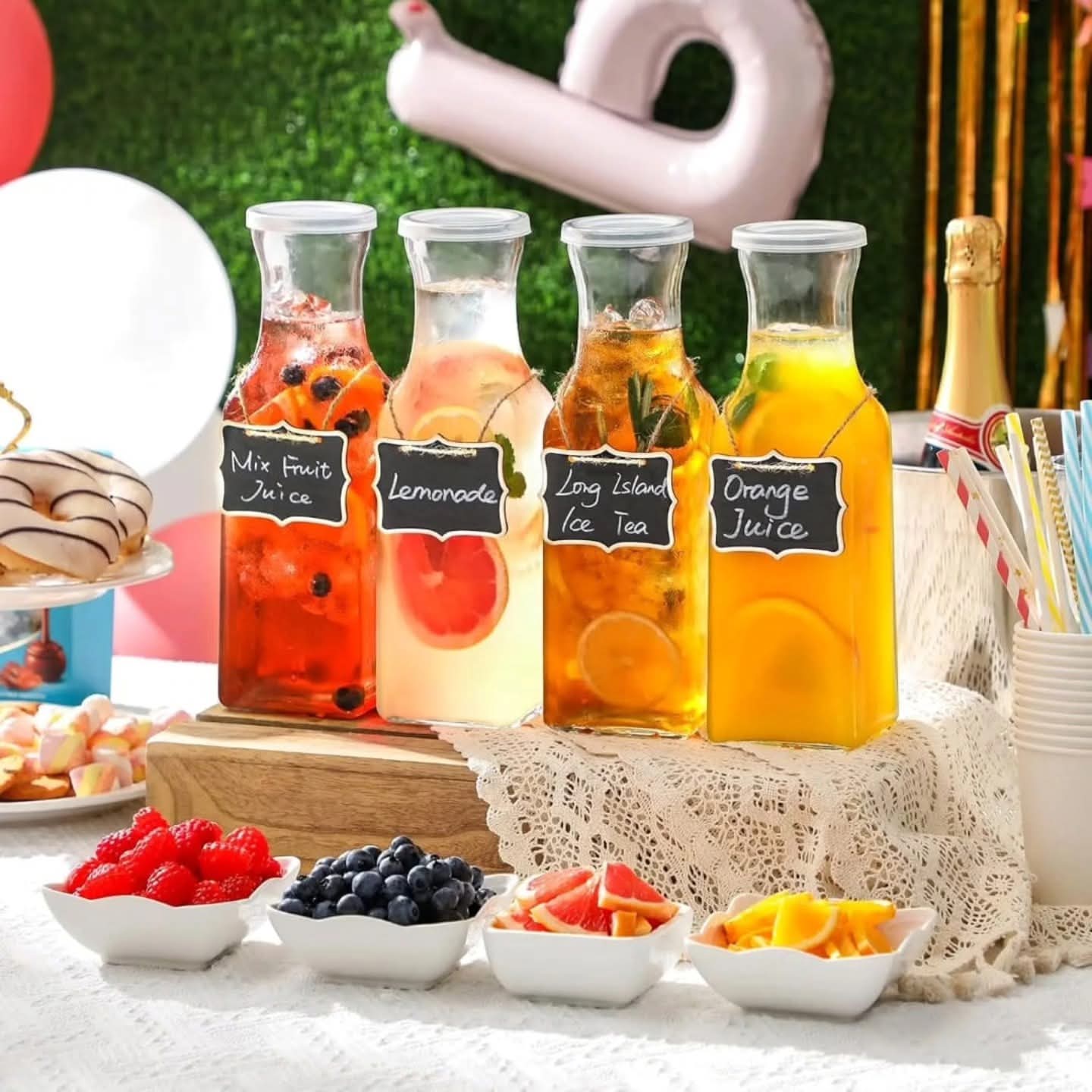 Square glass clear glass pitcher