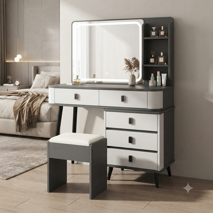 Grey Vanity Dressing Mirror Set