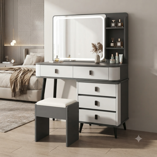 Grey Vanity Dressing Mirror Set