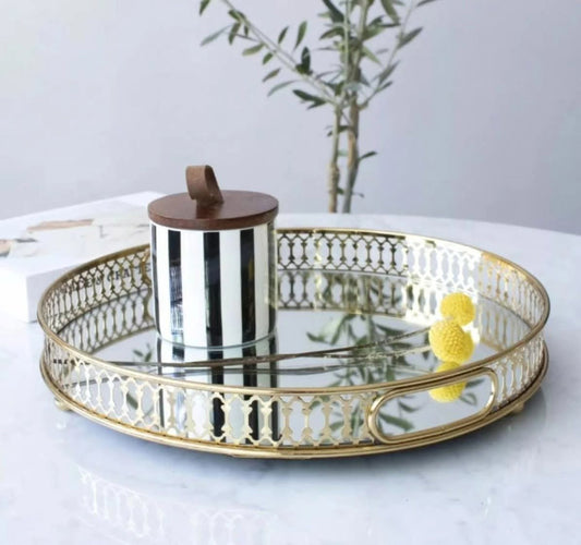 Round decor  serving tray 