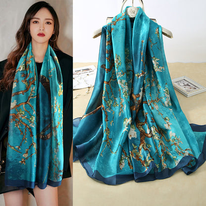 Floral silk scarf