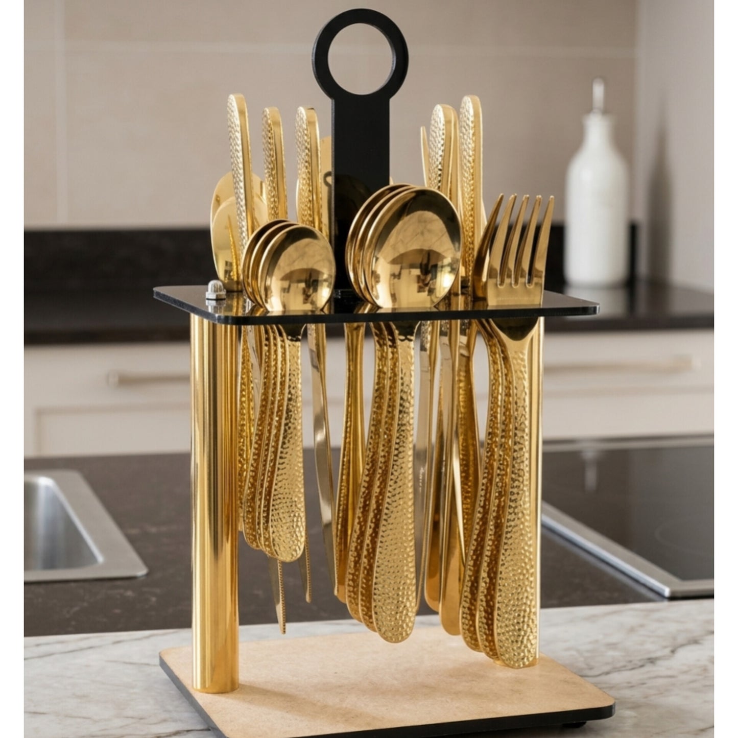 24Pc Gold Cutlery Set